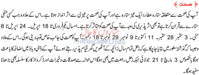 Horoscope In Urdu 2014